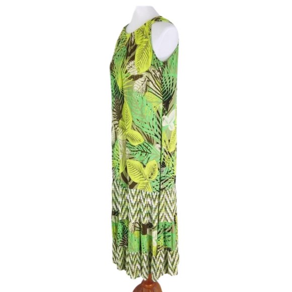 Dressbarn Maxi Dress Sleeveless Green Floral Sz 8 - Picture 5 of 9